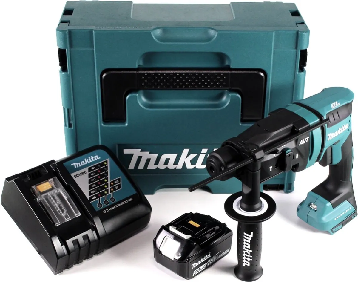 Makita DHR182RT1J Accu-boorhamer 18V SDS-plus - 1,7J Brushless - 5,0Ah - afbeelding 5 van 5