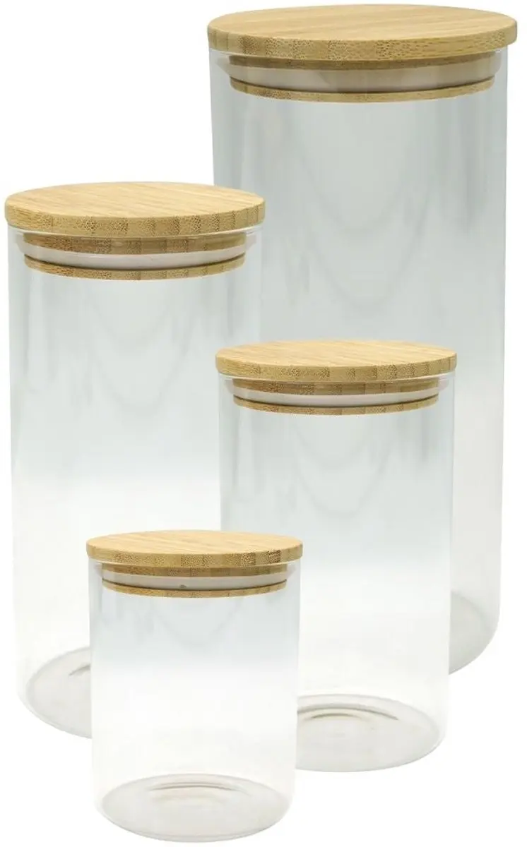 Fackelmann Nature Bewaardozen Glas 4x 0,20L