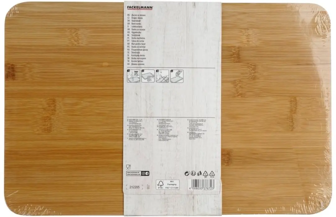 Fackelmann Balance Bamboe Snijplank 40x26cm - Grijs/Bruin - afbeelding 6 van 6