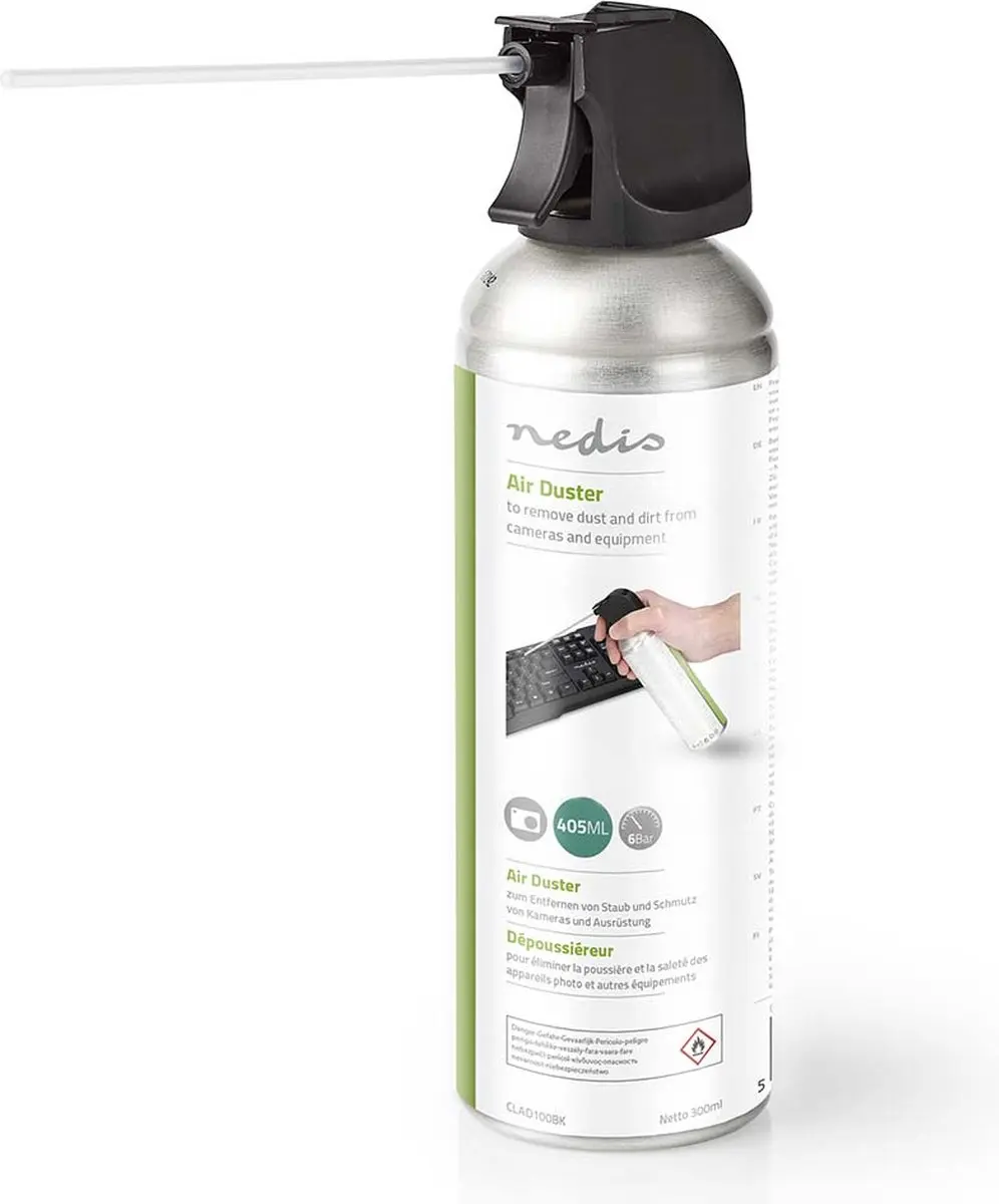 Nedis Persluchtreiniger 405ml - Zwart