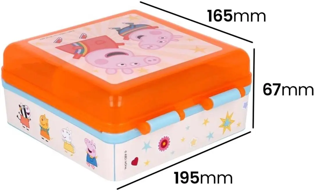 Marvel Peppa Pig Broodtrommel 2 Lagen - 0.4L - 3 Compartimenten - Oranje