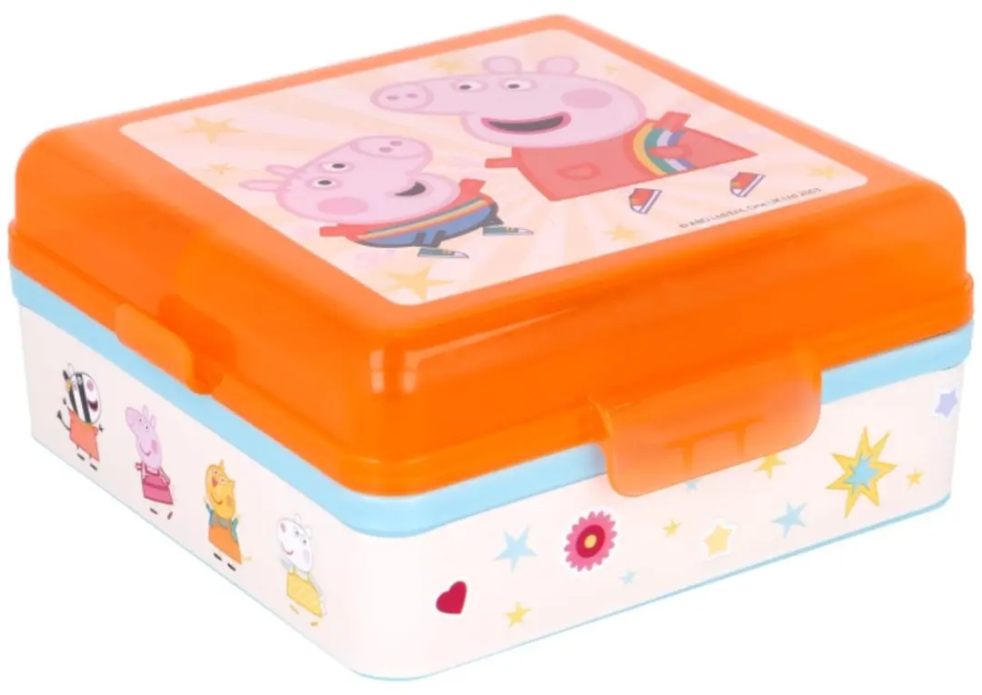 Marvel Peppa Pig Broodtrommel 2 Lagen - 0.4L - 3 Compartimenten - Oranje - afbeelding 6 van 6