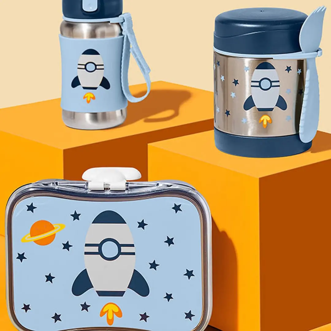 Skip Hop Lunchbox Rocket Spark Style - 4-delig Blauw