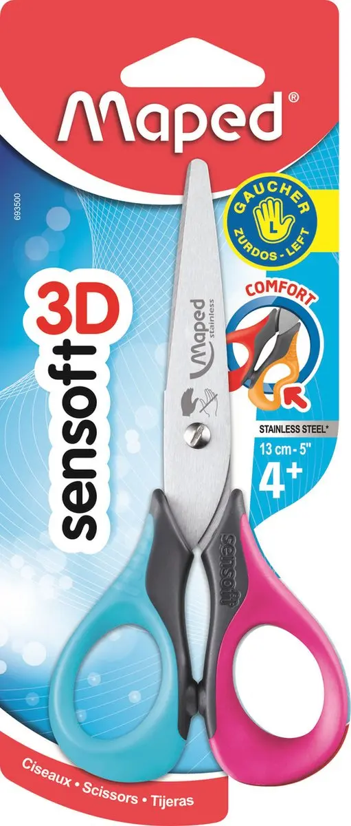 Maped Sensoft 3D Schaar 13cm - Linkshandig - Assorti