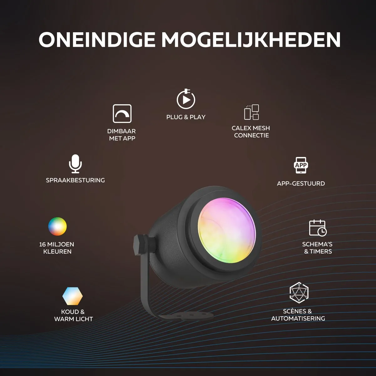Calex Smart Outdoor Starterset RGB & Warm Wit - 3 Grondspots + Gateway - Zwart