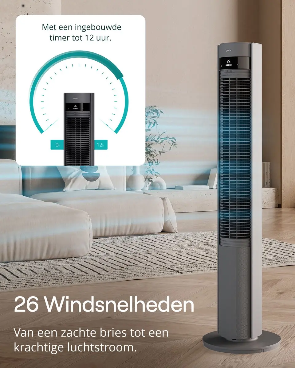 Duux Elevate DXTF10 Torenventilator - 26 Snelheden - Grijs - afbeelding 5 van 6