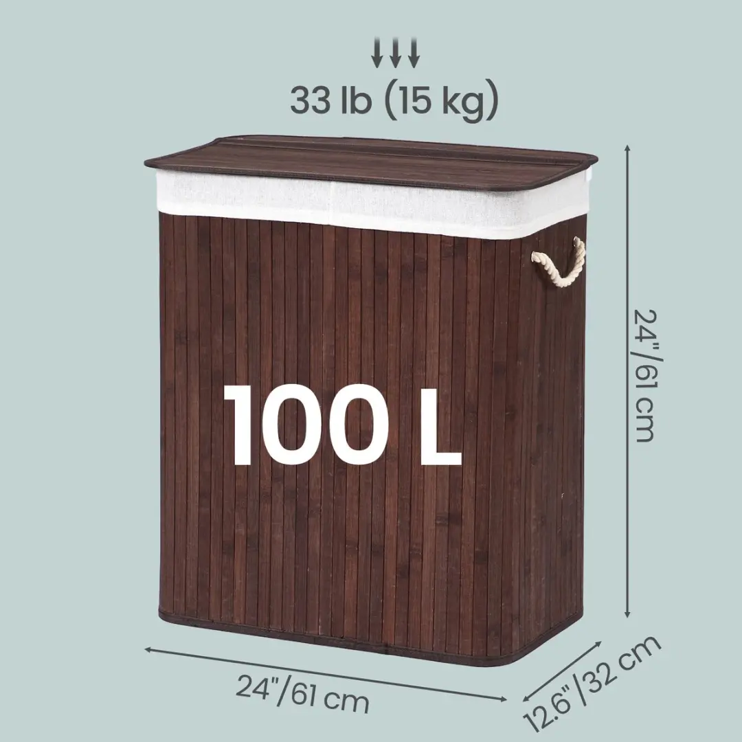 Songmics LCB64BKV1 Wasmand Opvouwbaar 100L - Zwart