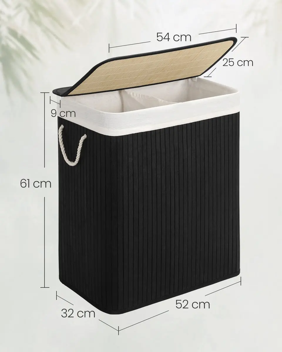 Songmics LCB64BKV1 Wasmand Opvouwbaar 100L - Zwart