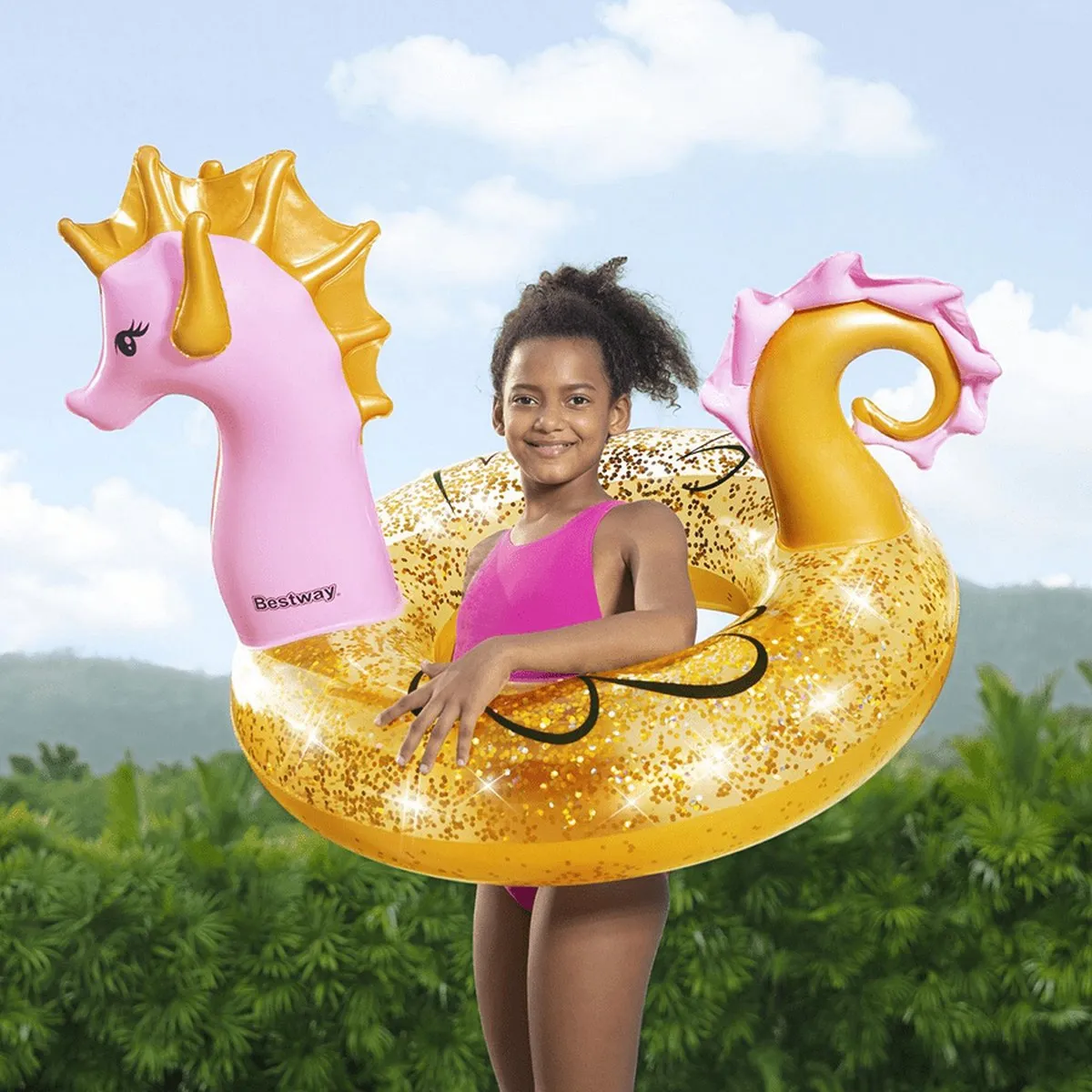 Bestway Seahorse Opblaaszwembad 115x104cm - Wit