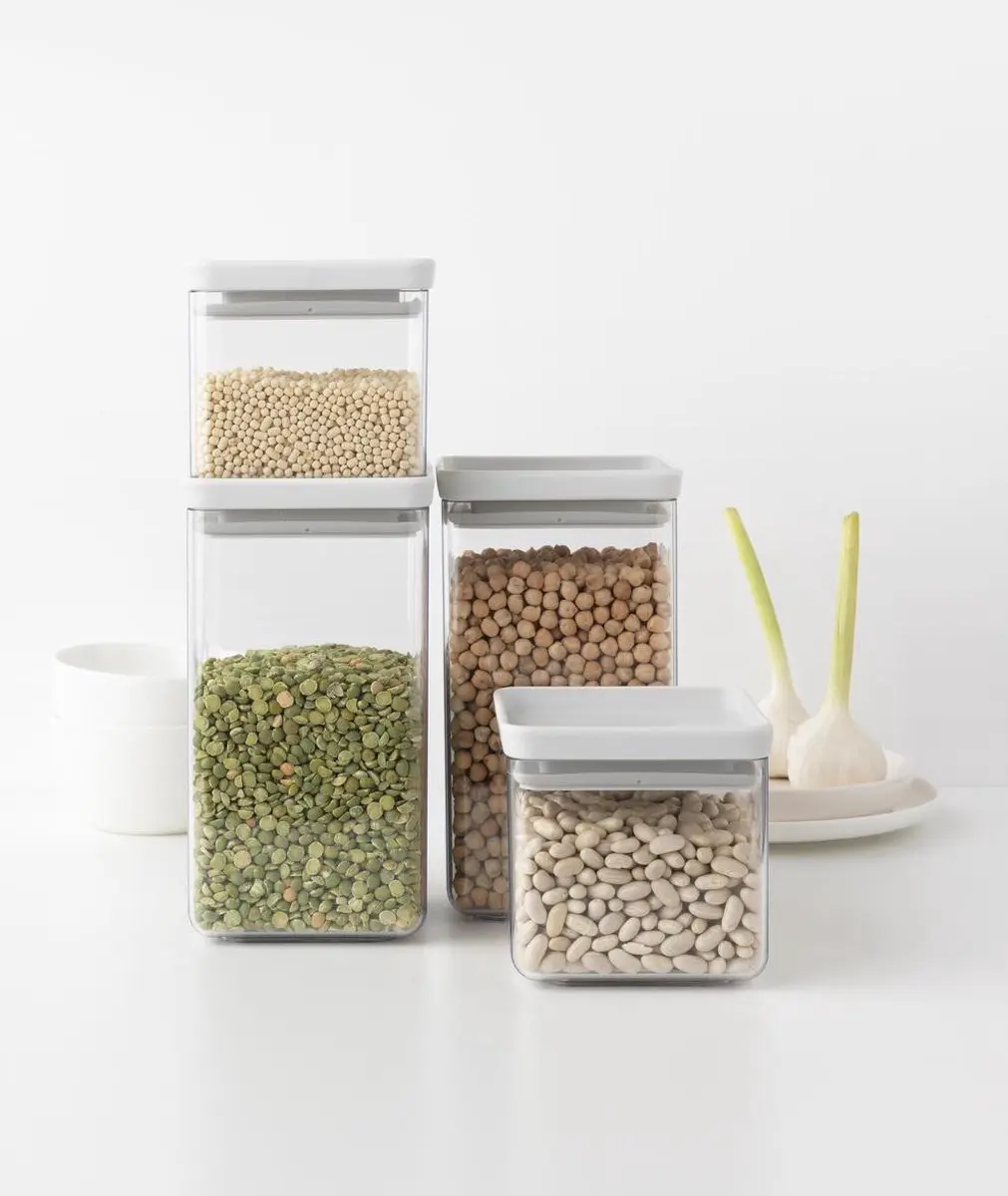 Brabantia Tasty+ Voorraadbussen 122569 - 2x 0,7L & 2x 1,6L - Light Grey