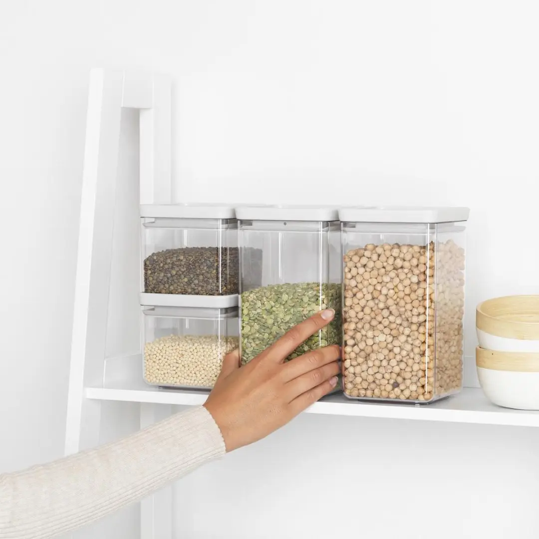 Brabantia Tasty+ Voorraadbussen 122569 - 2x 0,7L & 2x 1,6L - Light Grey