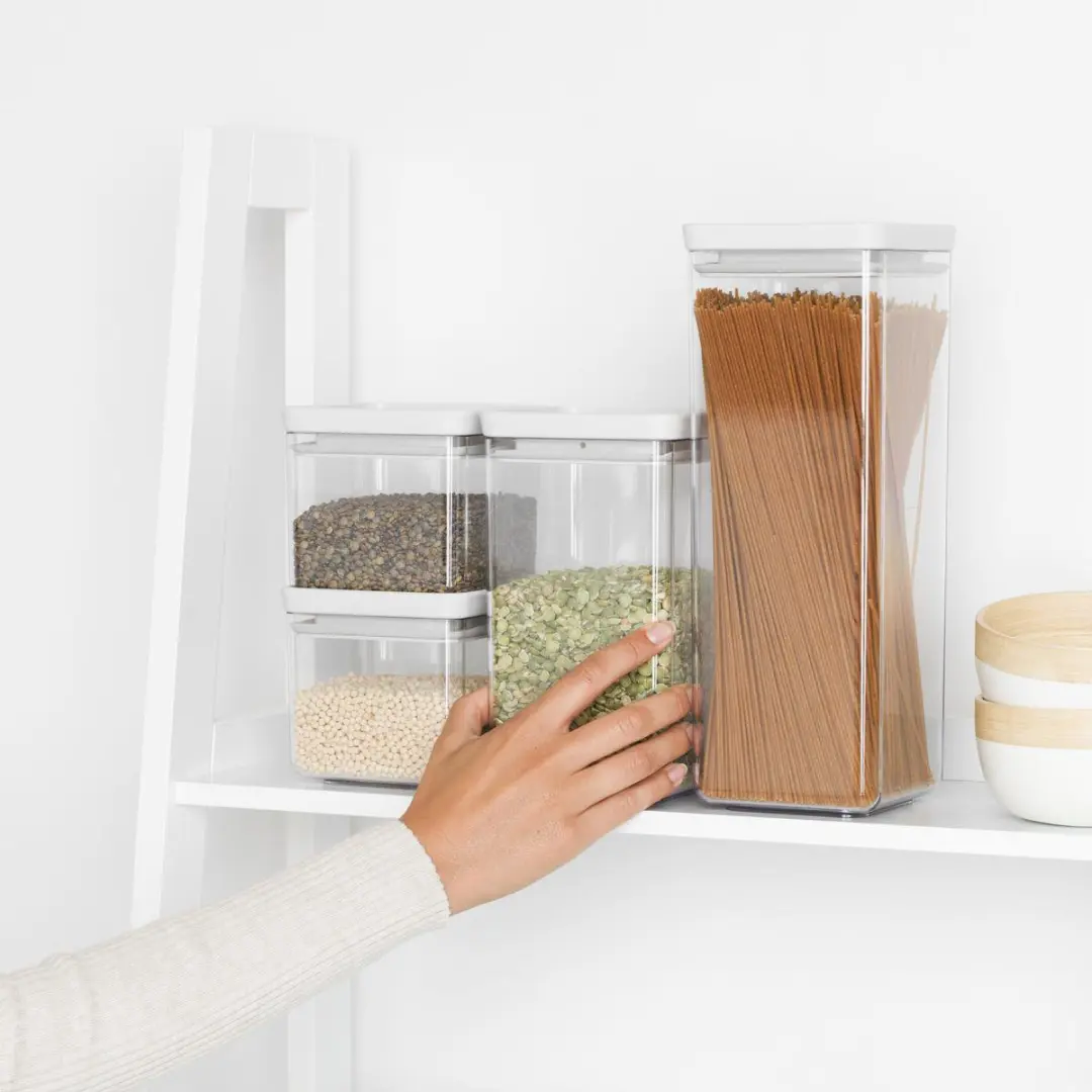 Brabantia Tasty+ Voorraadbussen 122569 - 2x 0,7L & 2x 1,6L - Light Grey - afbeelding 6 van 6