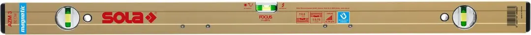 Sola AZM 3 120 Blokwaterpas 1200mm - Goud