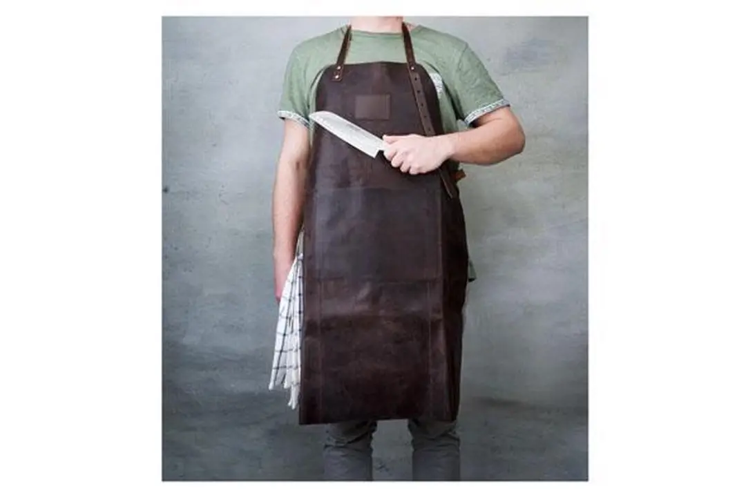 Cosy&Trendy Lederen Schort - 87x61cm Donkerbruin