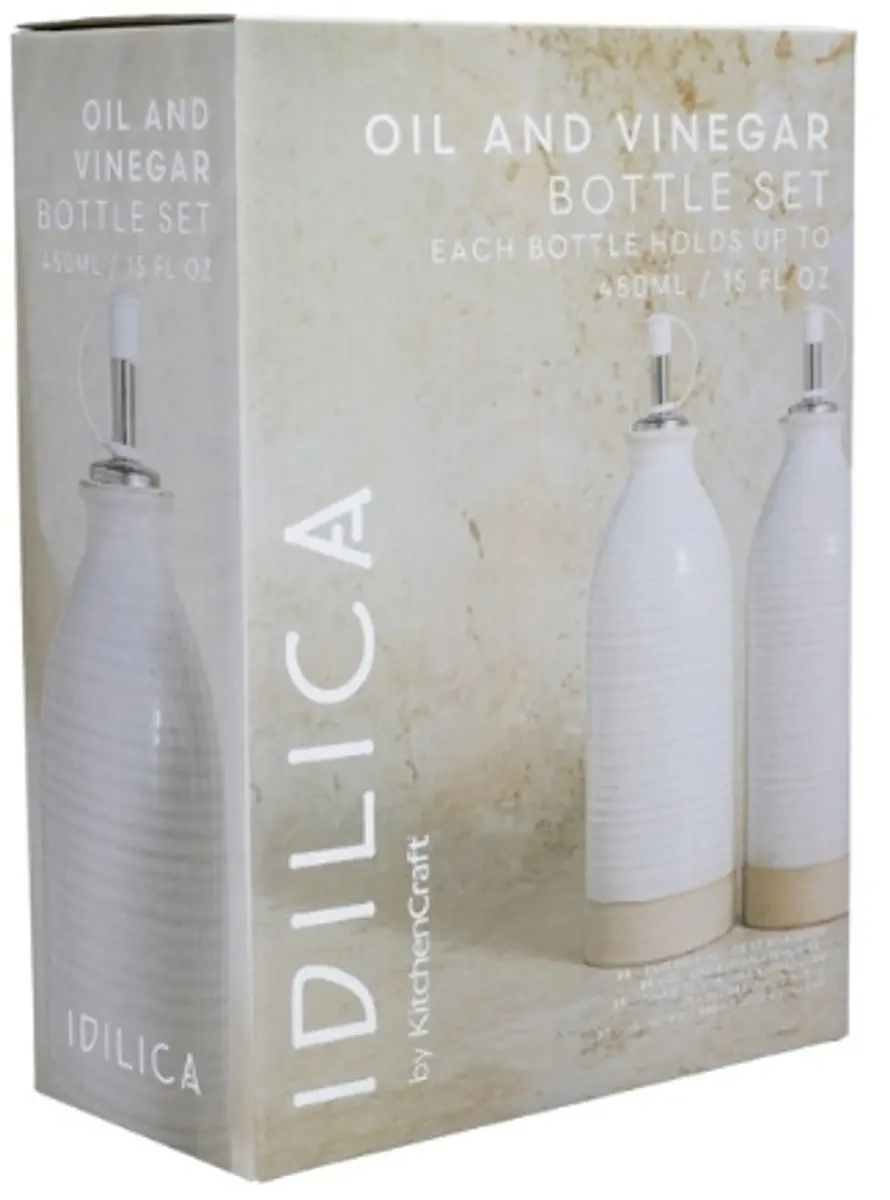 KitchenCraft Idilica Olie- en Azijnflessen Set 2 Stuks - 450ml