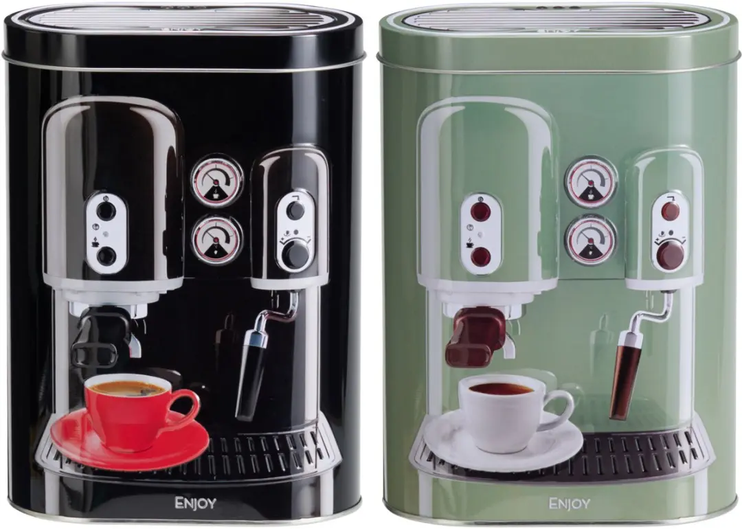 Excellent Houseware Retro Koffie Bewaarblik Groen