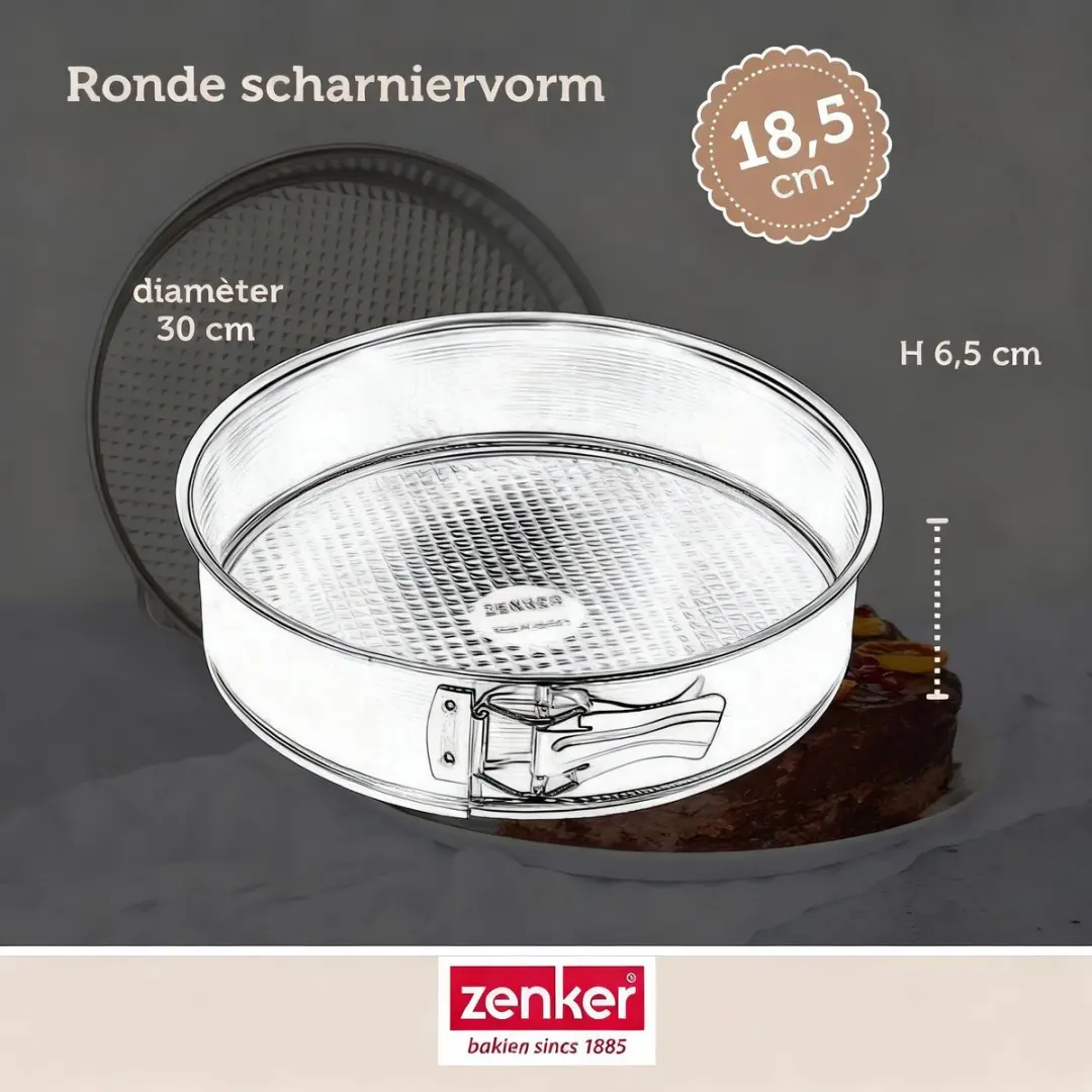 Zenker Bakset met Springvorm 18,5cm - 2 Mengkommen & Spatel - Grijs