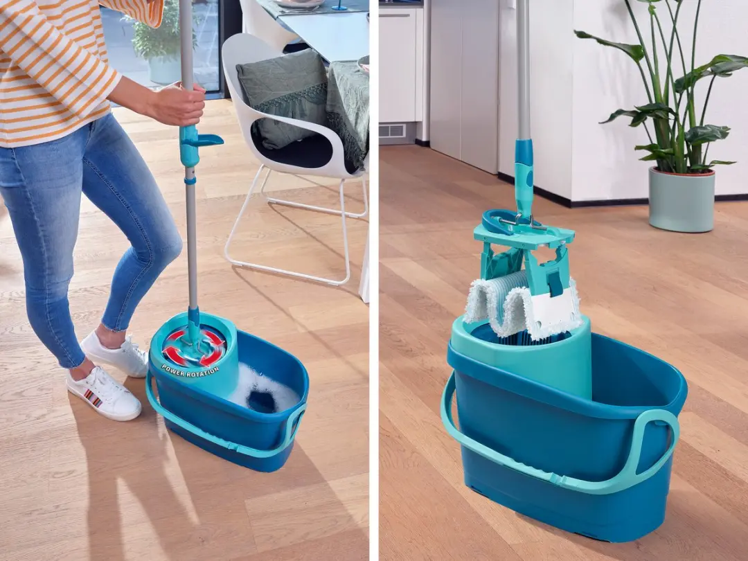 Leifheit Clean Twist M Ergo Micro Duo Set - Krachtreiniger - Turkoois/Grijs/Wit