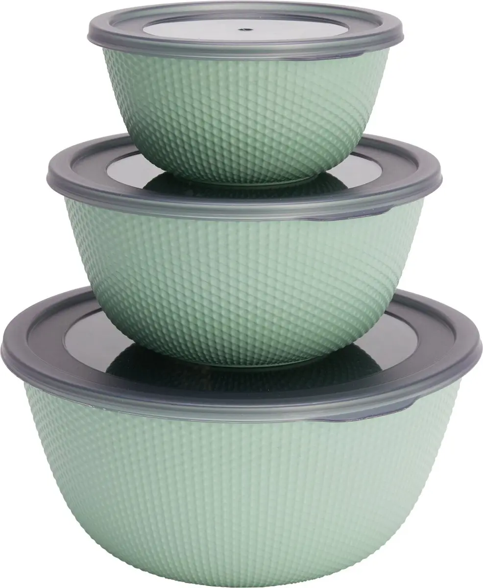 Excellent Houseware Voorraaddoos Set 3-delig - Wit/Mintgroen/Grijs