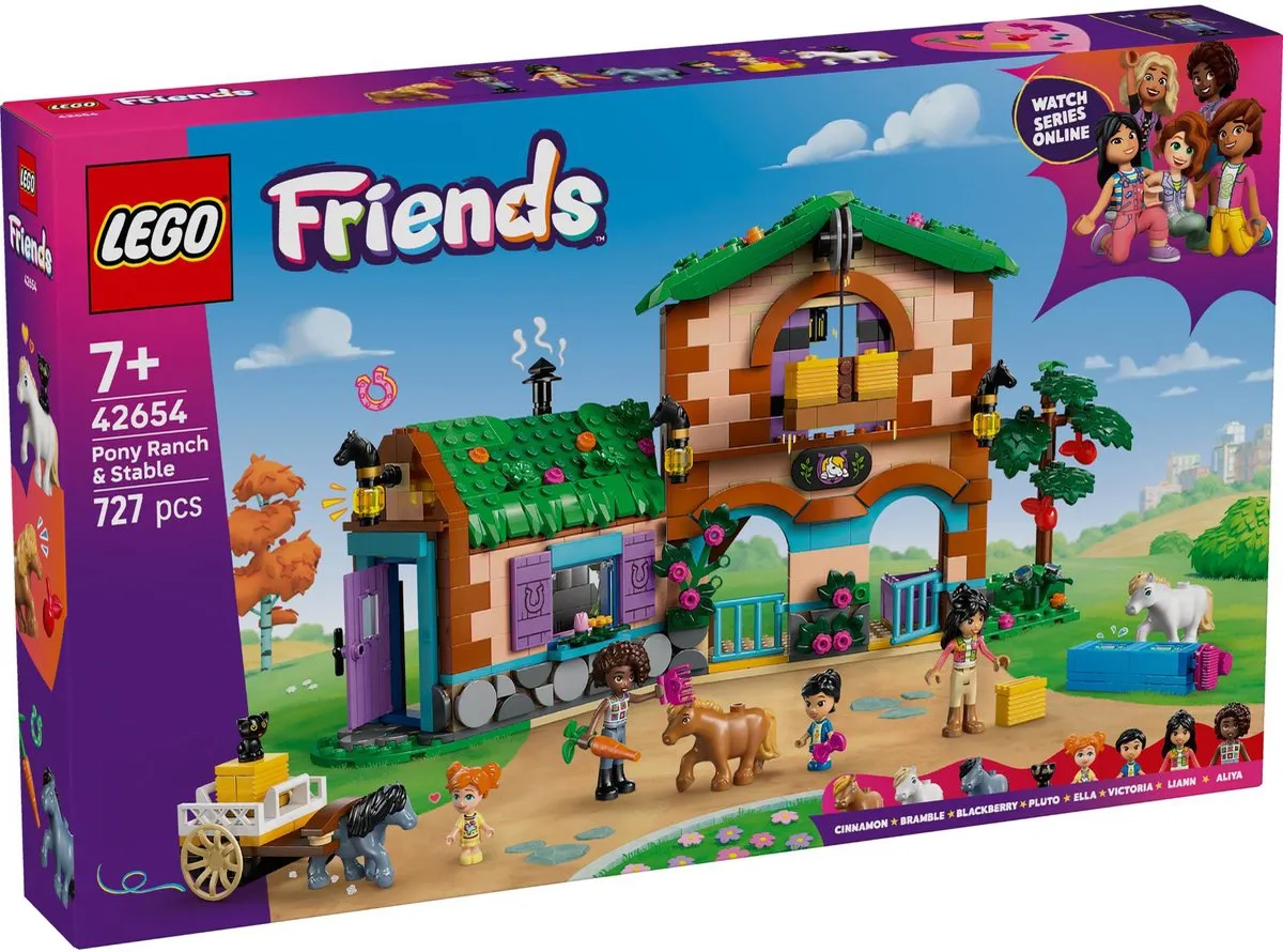 LEGO Friends Ponyboerderij en Stal Bouwset 42654 - 727 Stukken