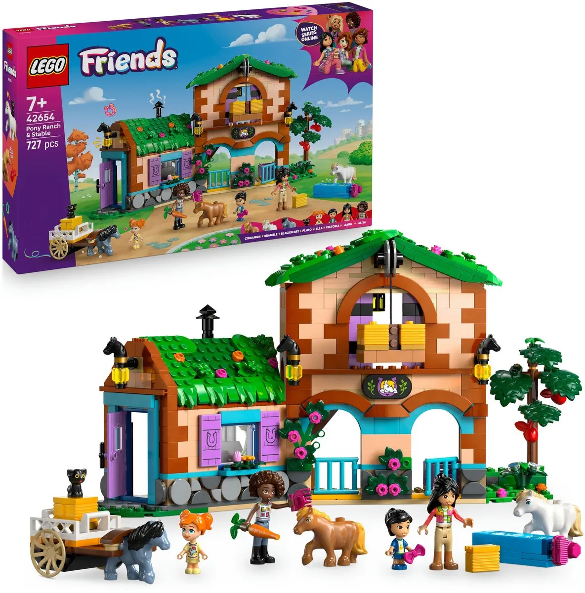 LEGO Friends Ponyboerderij en Stal Bouwset 42654 - 727 Stukken