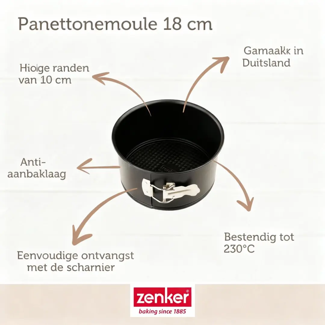 Zenker Panettone-vorm 18cm - Zwart