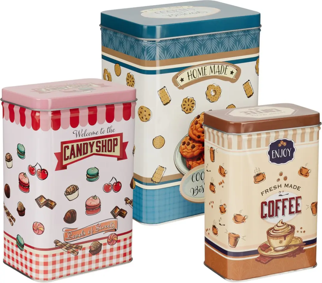 Excellent Houseware Retro Snoep & Koekjes Bewaarblikken