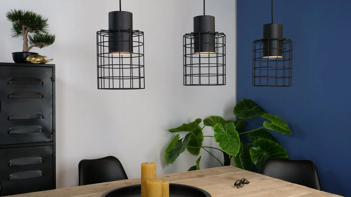 Eglo Milligan Hanglamp E27 103cm - 3 Lichtpunten - Zwart/Wit