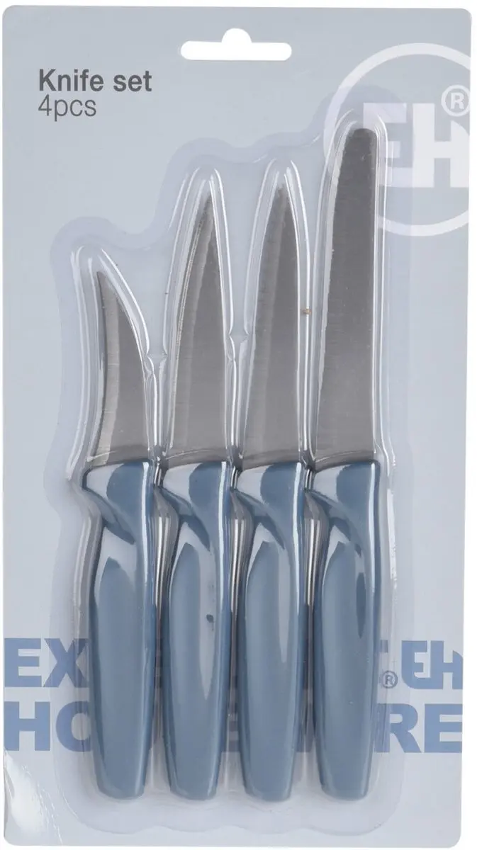 Excellent Houseware Keuken Messen Set 4-delig - Blauw