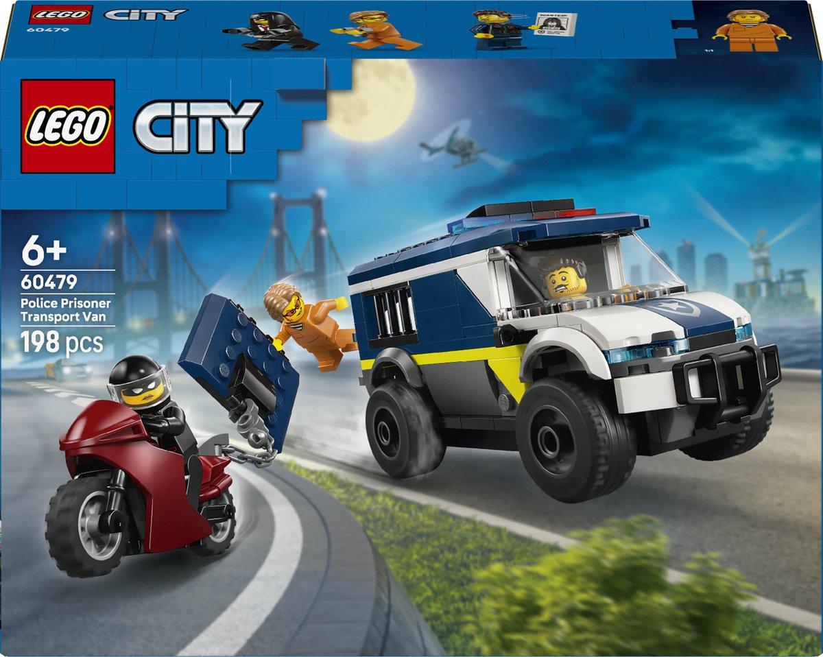 LEGO City - Politie Gevangenentransport Bouwpakket met Rollenspellen Speelgoed voor Kinderen - 60479