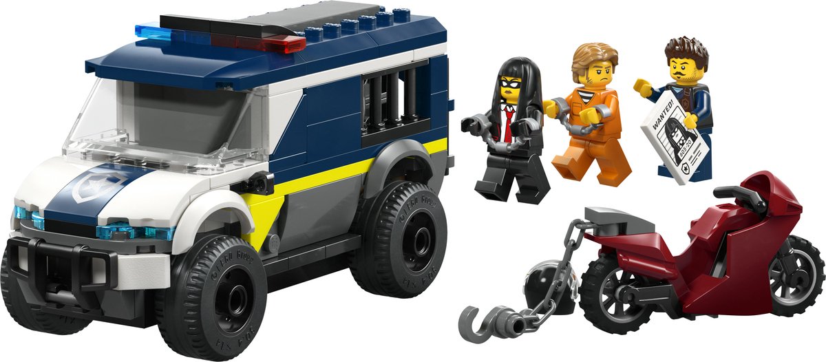LEGO City - Politie Gevangenentransport Bouwpakket met Rollenspellen Speelgoed voor Kinderen - 60479