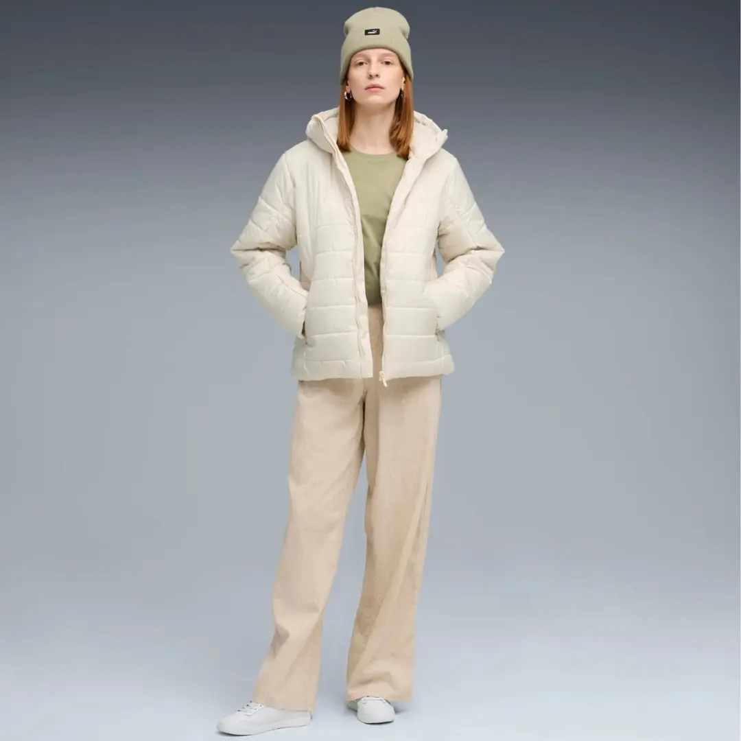 PUMA Ess Gewatteerde Jas met Hoodie - M - Ecru
