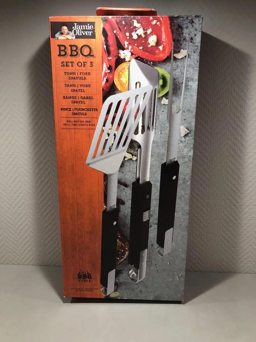Jamie Oliver BBQ Toolset 3-delig - Zwart/Zilver