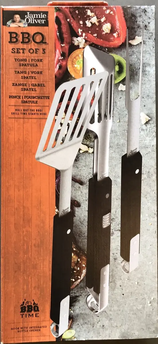 Jamie Oliver BBQ Toolset 3-delig - Zwart/Zilver
