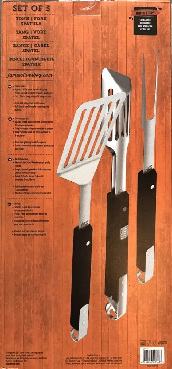 Jamie Oliver BBQ Toolset 3-delig - Zwart/Zilver