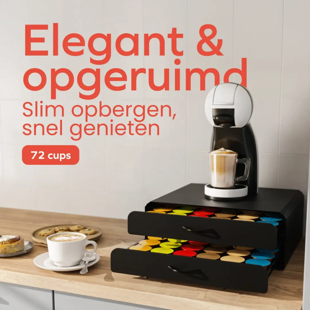KitchenBrothers KB1004191 Capsulehouder Dolce Gusto - 72 Cups - Zwart