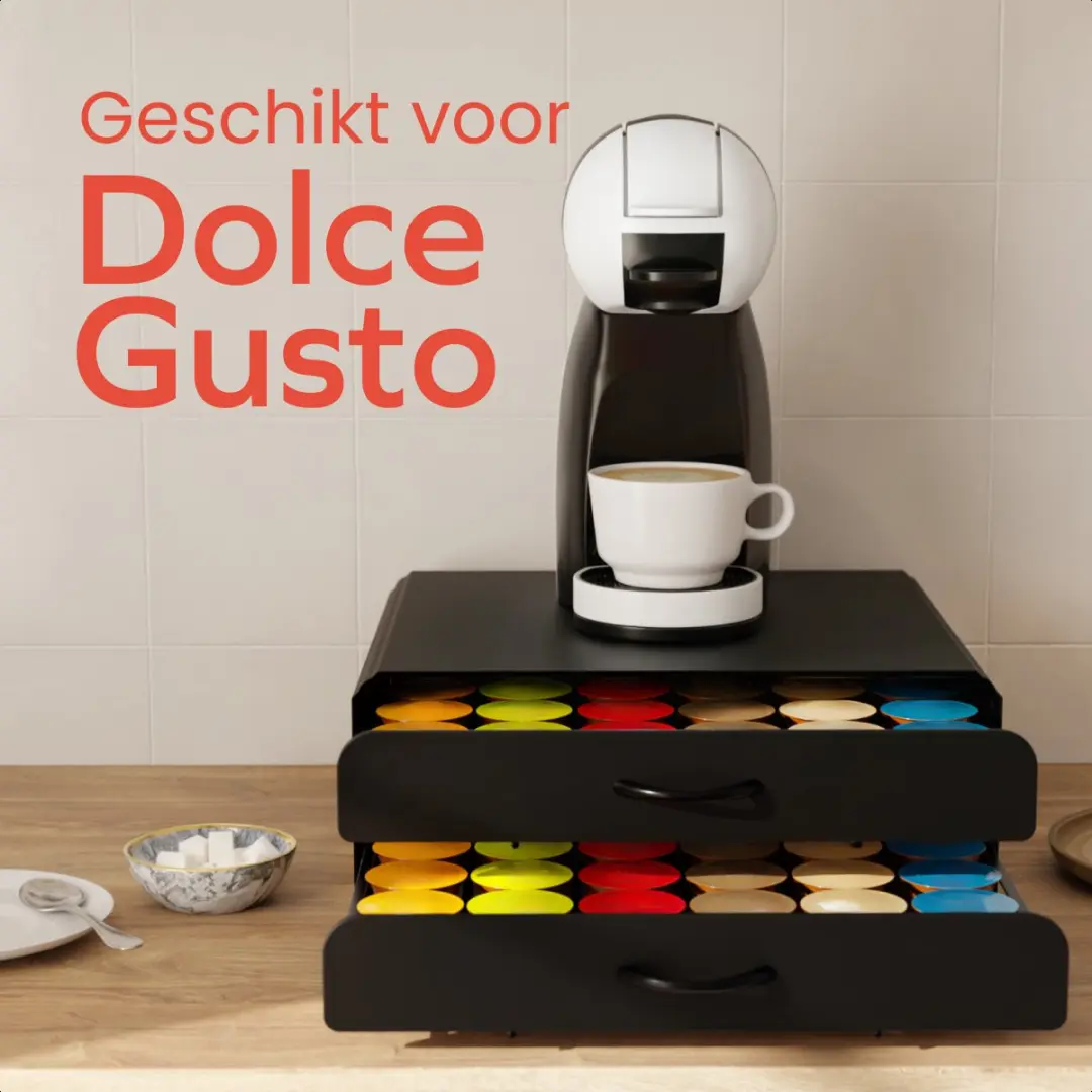 KitchenBrothers KB1004191 Capsulehouder Dolce Gusto - 72 Cups - Zwart