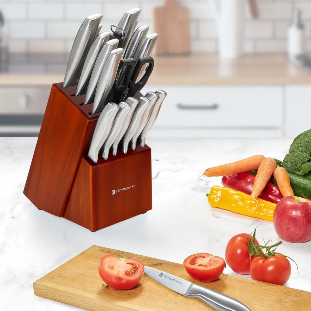 KitchenBrothers KB764 Messenset 16-delig - Acacia - afbeelding 6 van 6