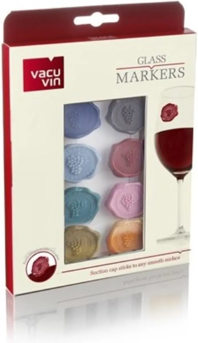 VacuVin Glass Marker Classic - Set van 8 Stuks - Multi
