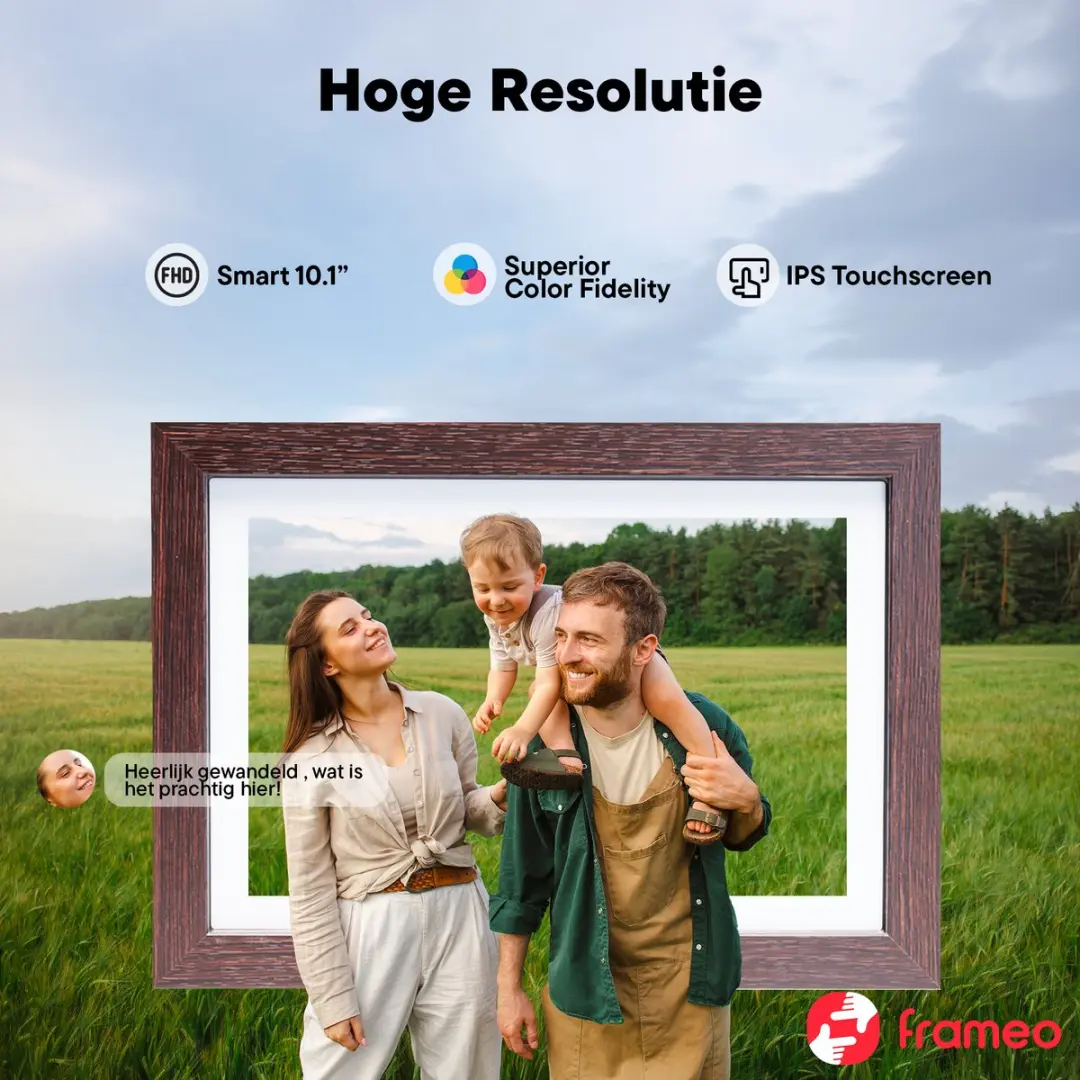 Denver Digitale Fotolijst PFF1042DW 10.1" - 16GB - IPS Touchscreen - Dark Wood
