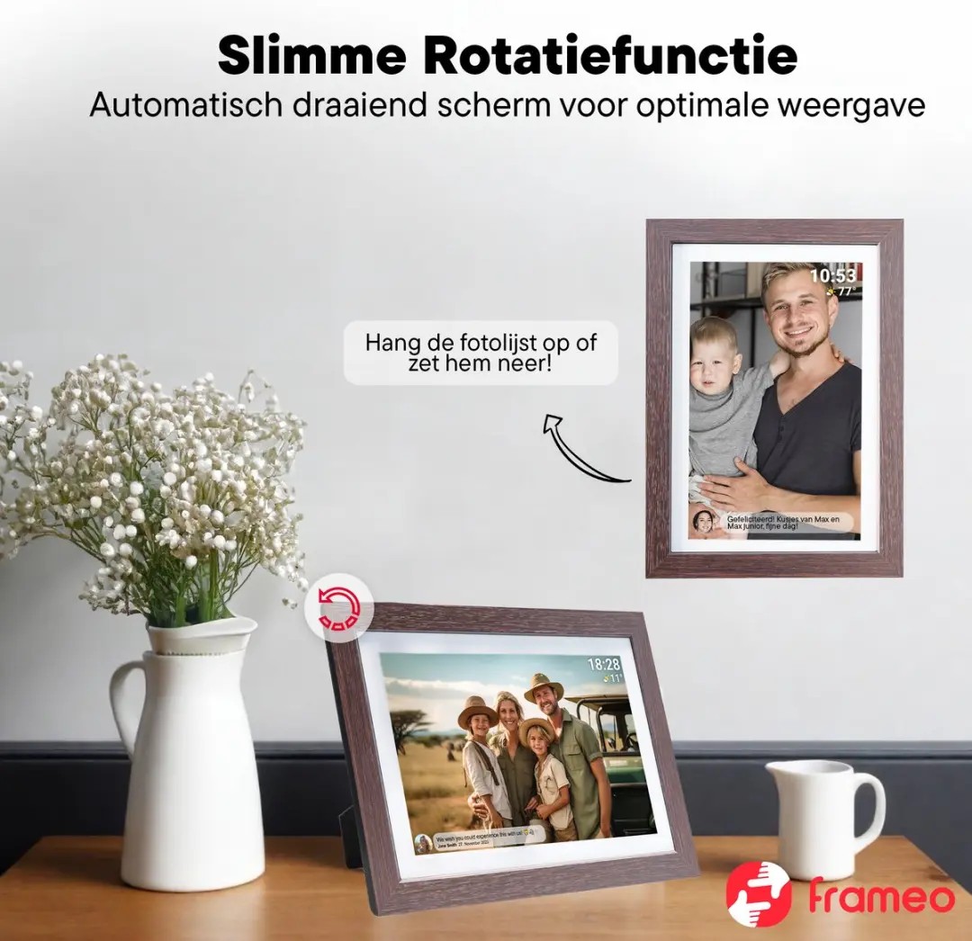 Denver Digitale Fotolijst PFF1042DW 10.1" - 16GB - IPS Touchscreen - Dark Wood
