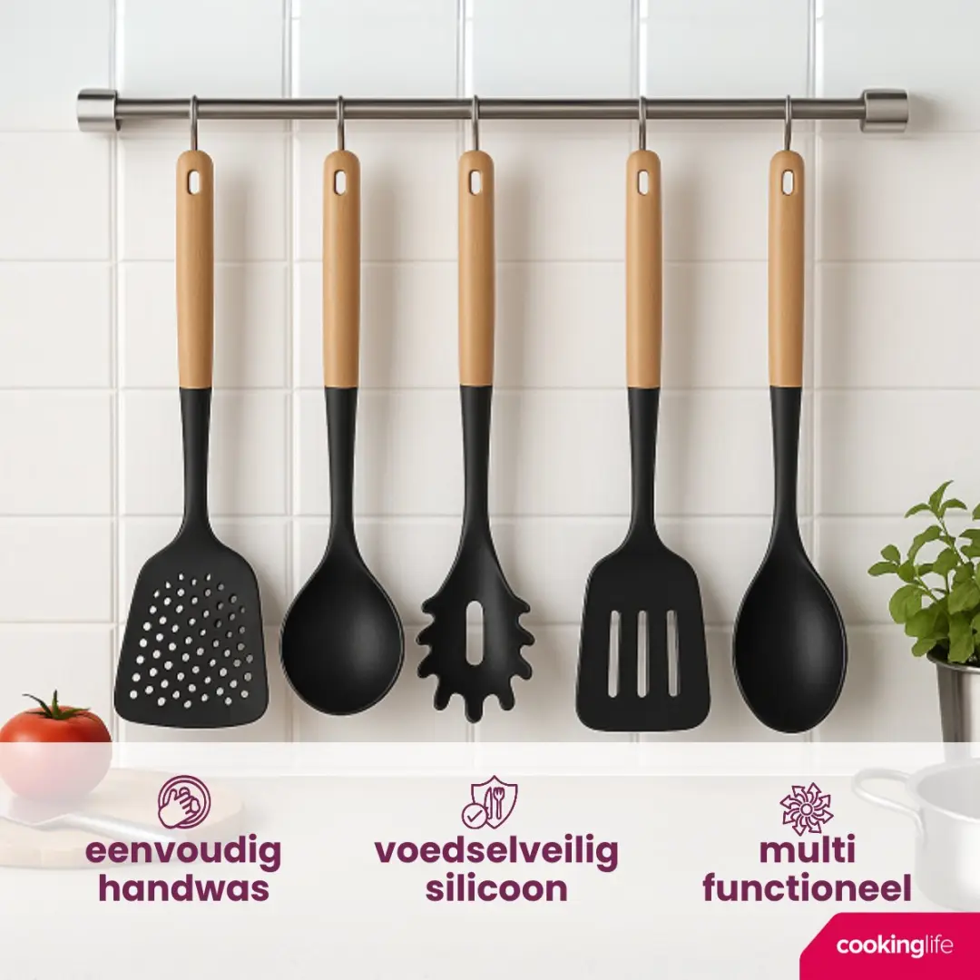 Cookinglife Keukengerei Set 5-delig - Zwart