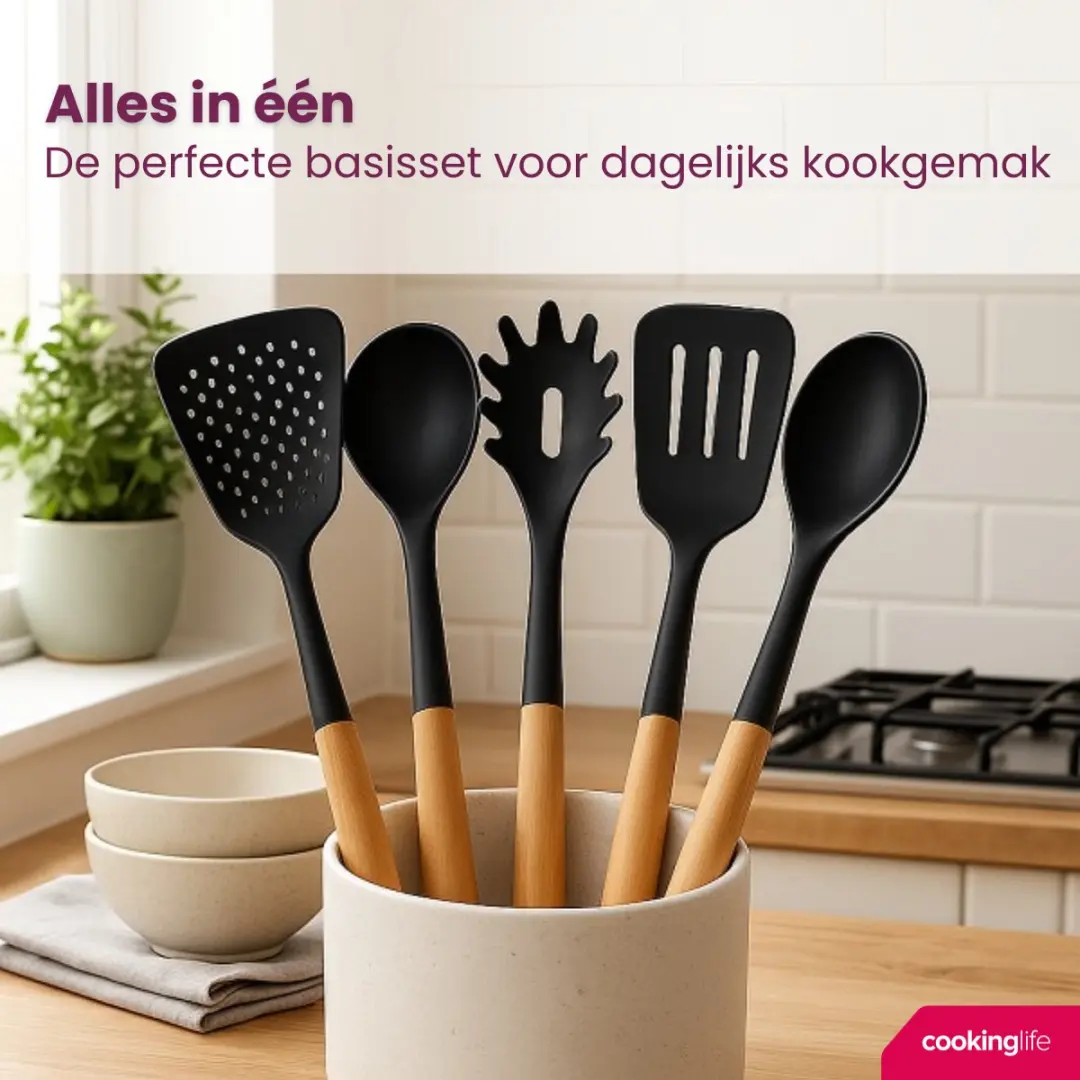 Cookinglife Keukengerei Set 5-delig - Zwart