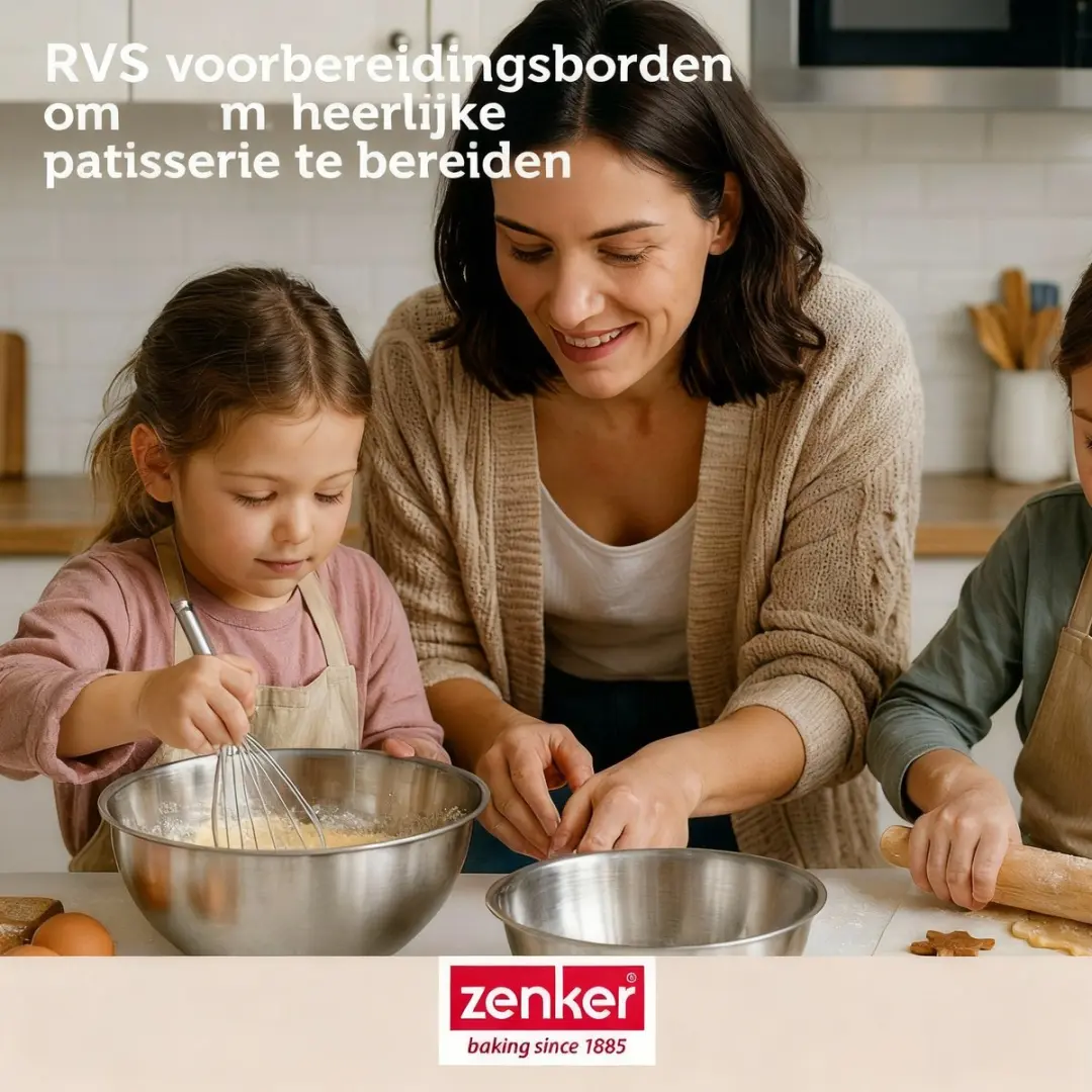 Zenker Bakkersset - Panettonevorm 18cm + 2 Kommen + Maatbeker + Spatel - Zwart
