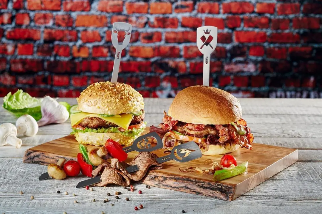 GEFU TORRO Hamburgerstokjes - Doodshoofd & Vlam - 2 Stuks