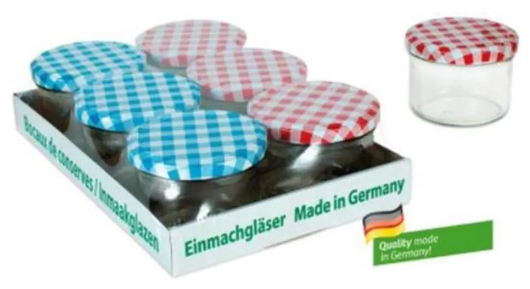 Cosy&Trendy Weckpotten 230ml - 6 Stuks - Rood/Blauw