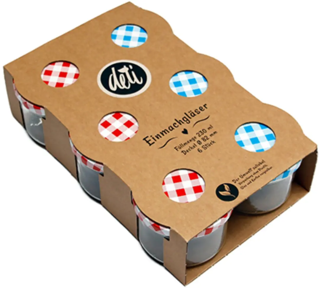 Cosy&Trendy Weckpotten 230ml - 6 Stuks - Rood/Blauw