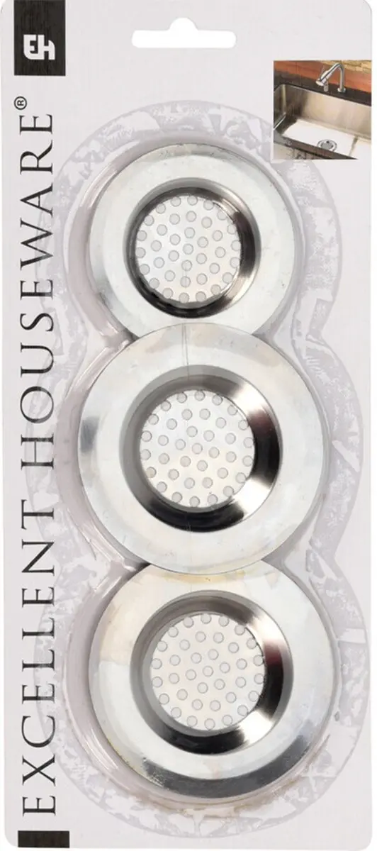 Excellent Houseware Gootsteenfilters 6x - Ø8cm - Zilver