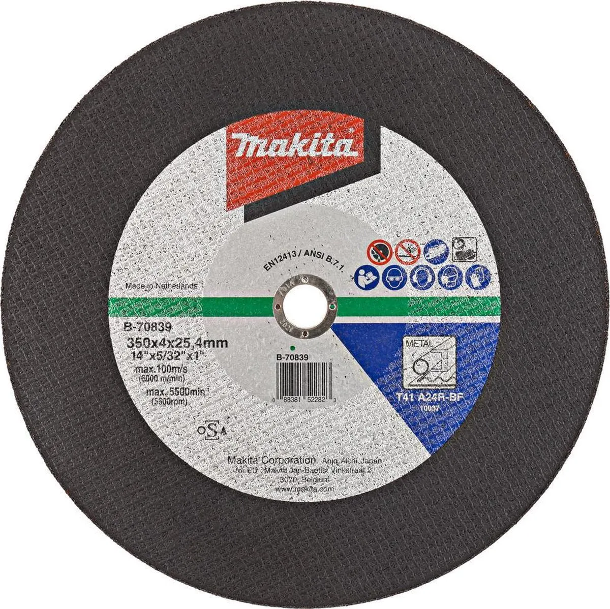 Makita B-70839 Doorslijpschijf 350x4,0mm Metaal