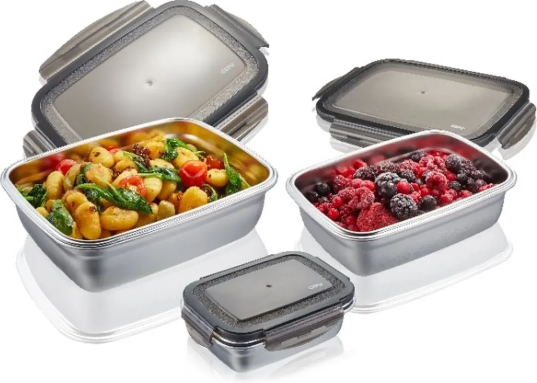 GEFU Preppo Vershoudbox 3-delig - 1.8L per stuk - Zilver